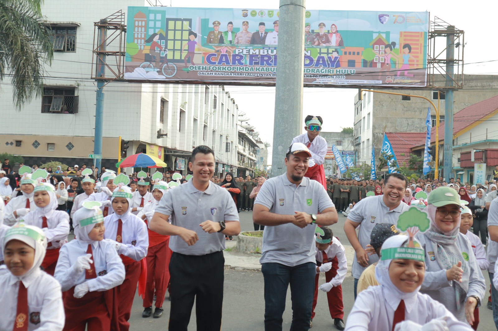 Polres Inhu Gelar Car Free Day Spesial Hari Lalu Lintas Bhayangkara ke-70 Dan Hidup Sehat