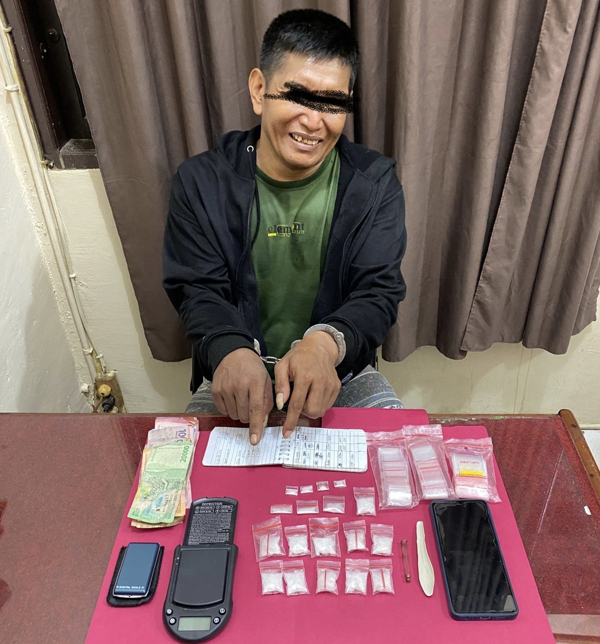 Giok Sang Residivis dan DPO Disergap Polsek Lirik, Hasilnya Puluhan Gram Sabu Disita