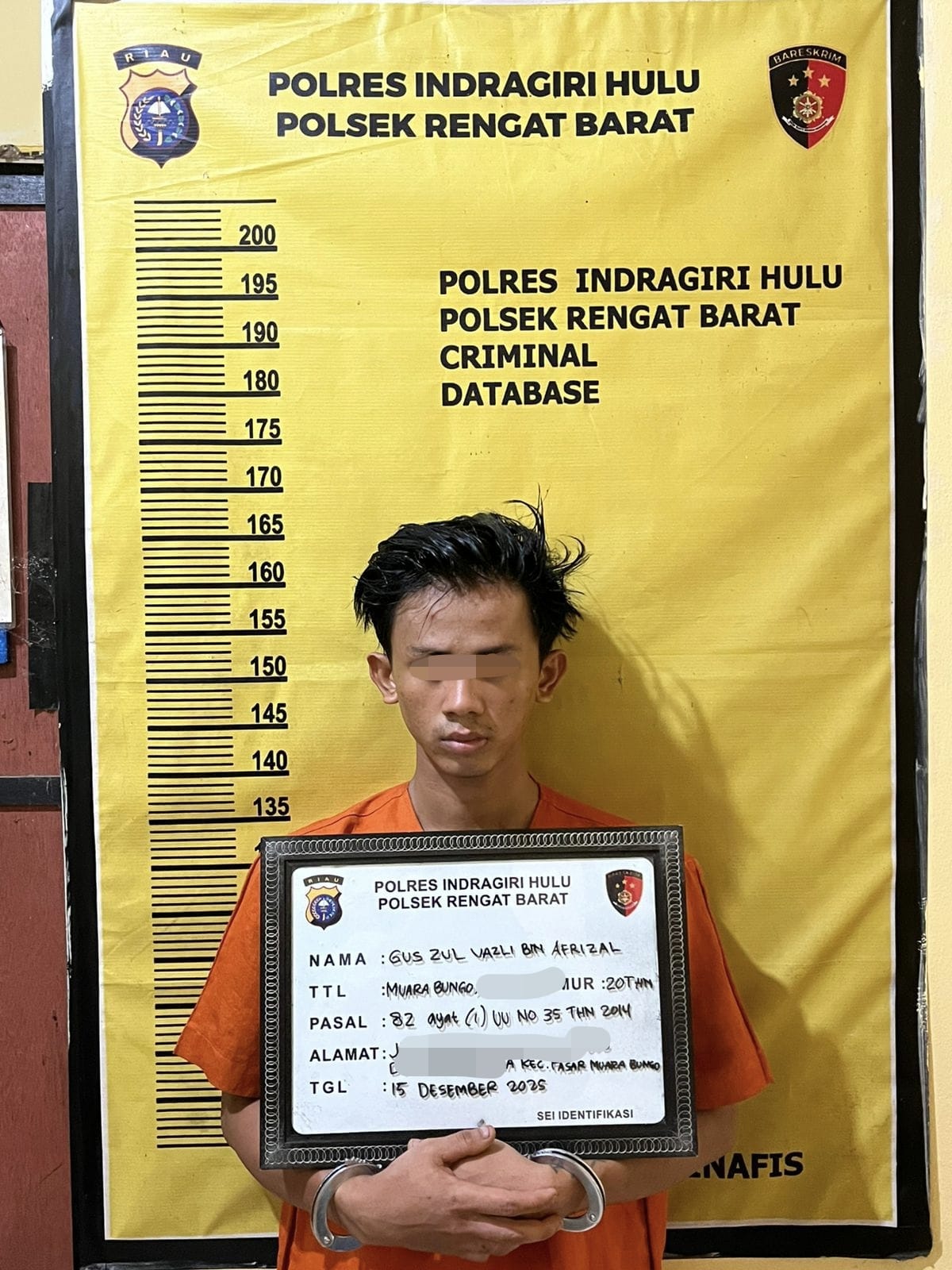 Polsek Rengat Barat Ringkus Pemuda Pelaku Dugaan Pencabulan Anak