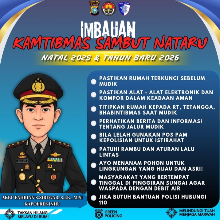 Jelang Nataru, Ini Pesan Kapolres Indragiri Hulu