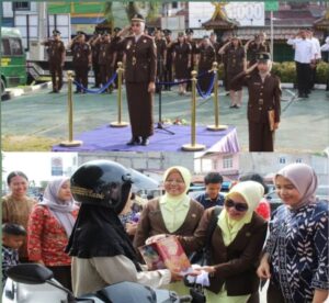 Kejari Inhu Pimpin Upacara Hari Ibu ke-97, Dilanjutkan Aksi Berbagi di Pasar Rakyat Rengat