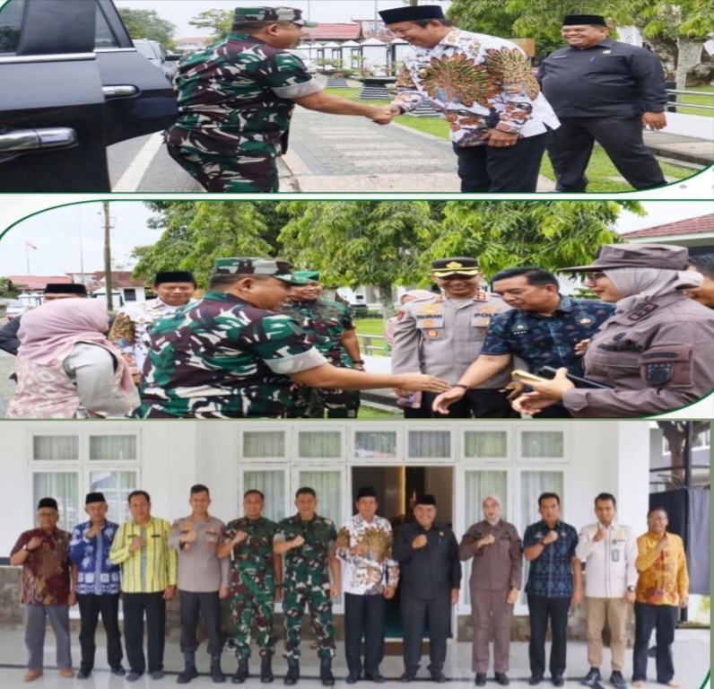 Sambut Kunker Danrem 031/Wira Bima. Sabtu Sinurat: sinergi yang solid akan memperkuat ketahanan daerah serta meningkatkan pelayanan kepada masyarakat