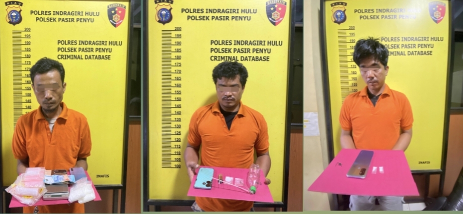 Polsek Pasir Penyu Gulung 3 Pelaku Narkoba Dalam 2,5 Jam, Ratusan Gram Sabu Disita