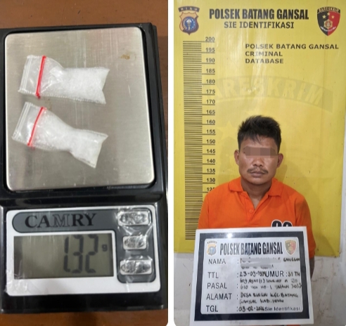Jadikan Desa Lokasi Transaksi Narkoba, Polsek Batang Gansal Sikat Pengedar Sabu