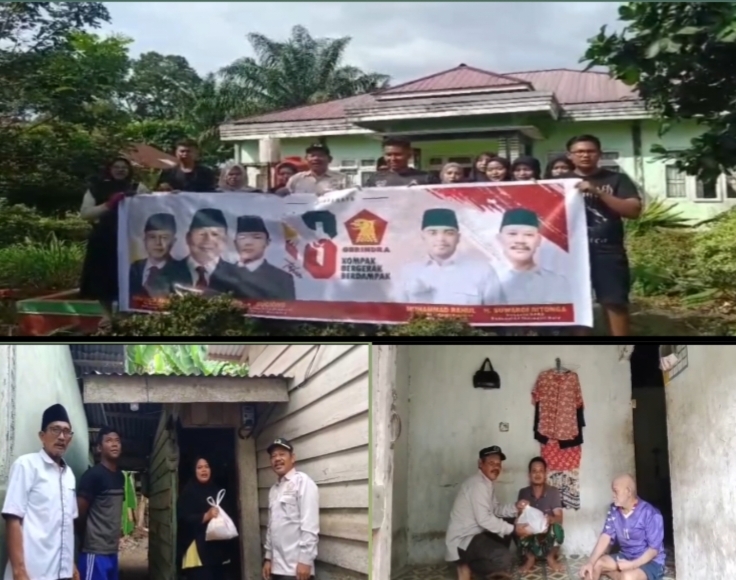 HUT Gerindra Ke-18, H. Suwardi Ritonga S.E Bagikan Puluhan Paket Sembako