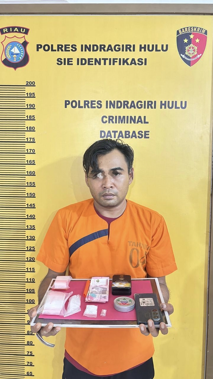 Pengedar Sabu di Kampung Besar Seberang Diciduk Satresnarkoba Polres Inhu