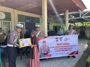 HUT BHAYANGKARA KE-80, Polres Inhu Salurkan 250 Paket Sembako Ke Panti Asuhan NUR ANANDA PUTRI