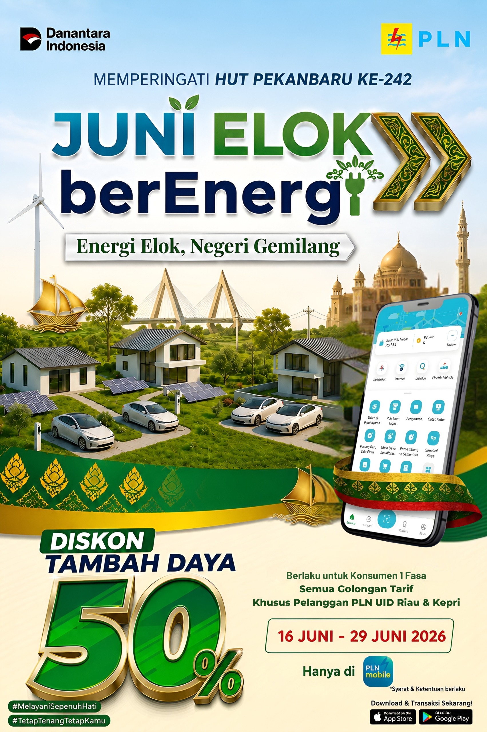 Sambut HUT Pekanbaru ke-242, PLN UID Riau dan Kepri Hadirkan Program Juni Elok BerEnergi