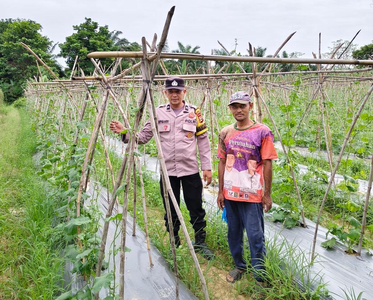 Sambil Kawal Ketahanan Pangan, Bhabinkamtibmas Rawa Sekip Tegaskan Larangan Bakar Lahan