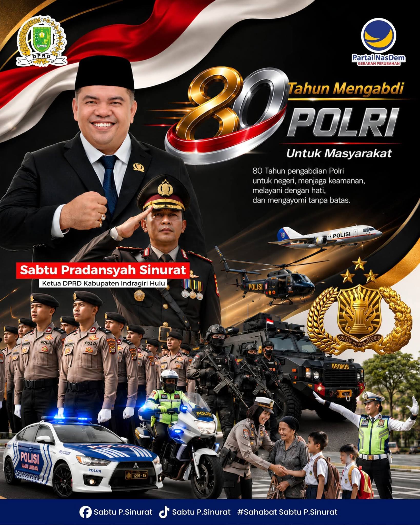 Ketua DPRD Inhu Mengucapkan Selamat Hari Bhayangkara ke-80