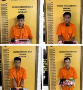 Dalam 12 Jam, Satres Narkoba Polres Inhu Amankan 4 Tersangka, Libatkan Oknum PNS dan Satpam