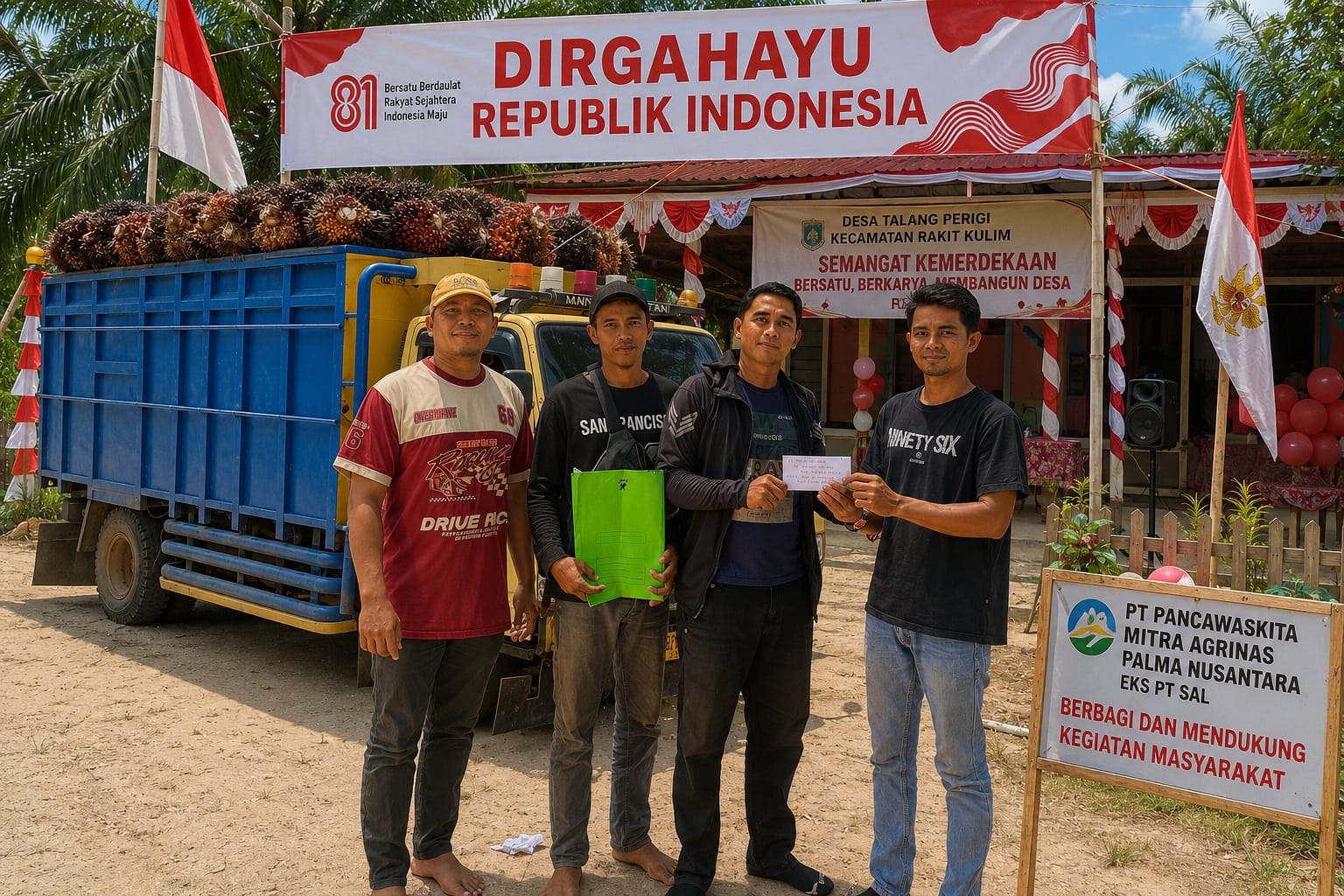 Semangat Kemerdekaan RI di Talang Perigi, Pancawaskita Mitra Agrinas Hadir Mendukung