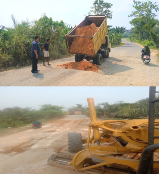 Kado Istimewa HUT ke-81 RI, Ketua DPRD Inhu Sabtu Pradansyah Sinurat Perbaiki Jalan Telok Erong Pakai Dana Pribadi