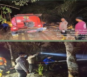 Gerak Cepat Polsek Rengat Barat, Api di Lahan Karet Bukit Petaling Berhasil Dipadamkan