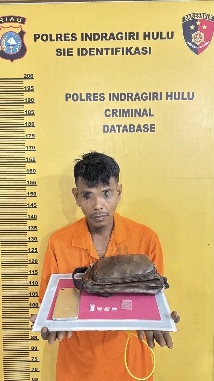 Polisi Gagalkan Transaksi Narkoba, Warga Desa Pulau Gelang Kuala Cenaku Digelandang Ke polres Inhu