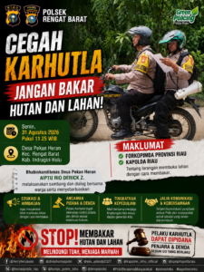 Polsek Rengat Barat Gencarkan Imbauan Cegah Karhutla di Wilayah Hukumnya