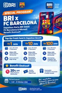 Kolaborasi BRI dan FC Barcelona, Tawarkan Kartu Debit Eksklusif dan Trip ke Spanyol