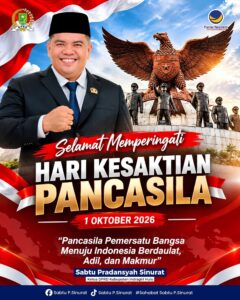 Ketua DPRD Inhu Sabtu Pradansyah Sinurat Ucapkan Selamat Hari Kesaktian Pancasila 2026