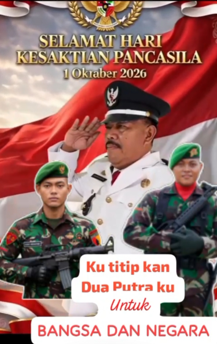Kades Danau Baru Moh. Ridwan Ucapkan Selamat Hari Kesaktian Pancasila, Titipkan Dua Putra TNI AD ke Pangkuan Negara