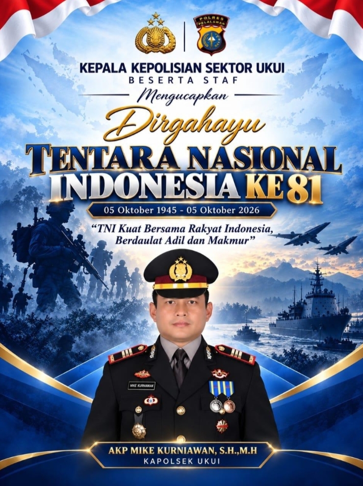 Kapolsek Ukui AKP Mike Kurniawan Ucapkan Dirgahayu TNI ke-81: TNI Kuat Bersama Rakyat