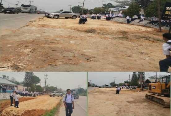 Pasca Ditimbun Ketua DPRD Inhu, Bahu Jalan SMPN 05 Pematang Reba Disambut Senyum Bahagia Siswa