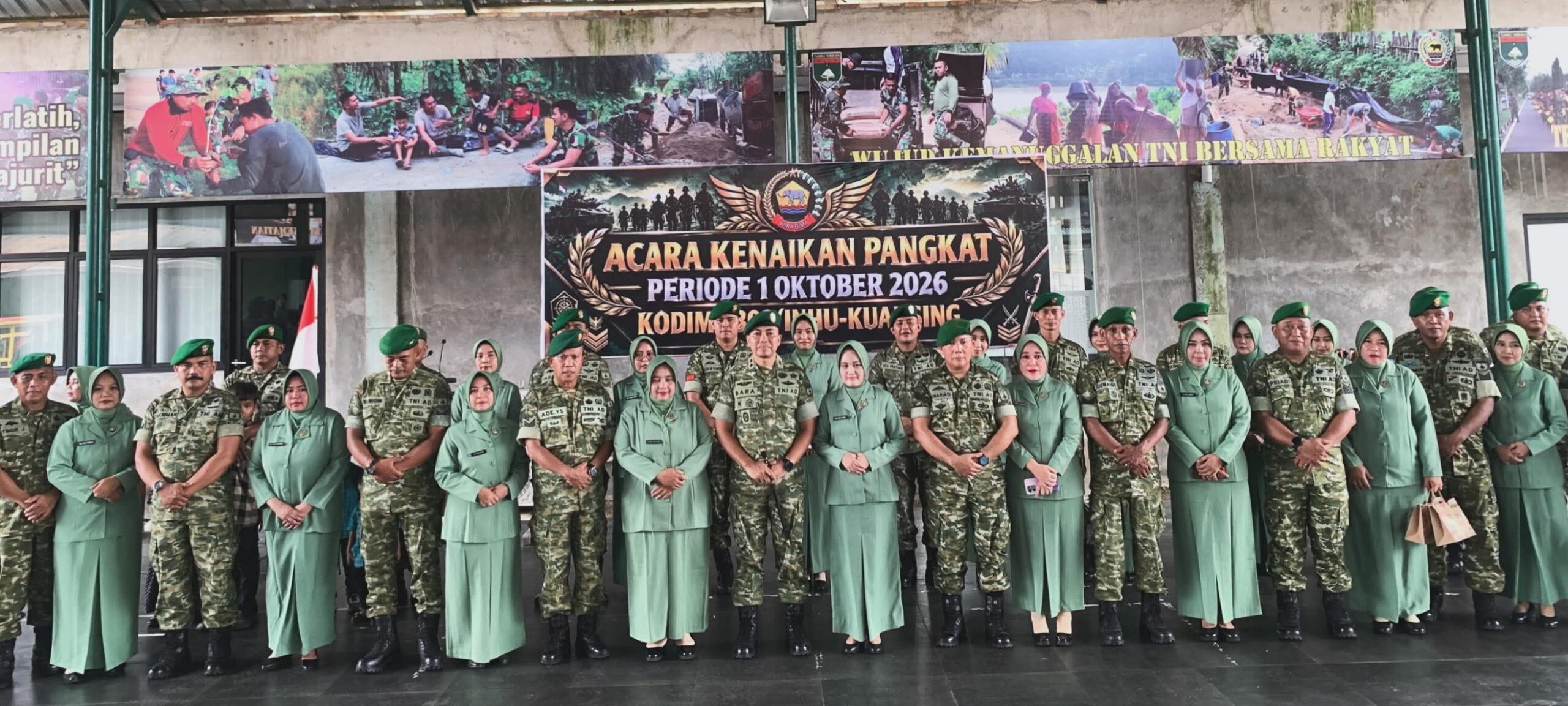 Pimpin Upacara Kenaikan Pangkat, Dandim 0302/Inhu: Pengabdian Kepada Bangsa dan Negara Tidak Boleh Surut