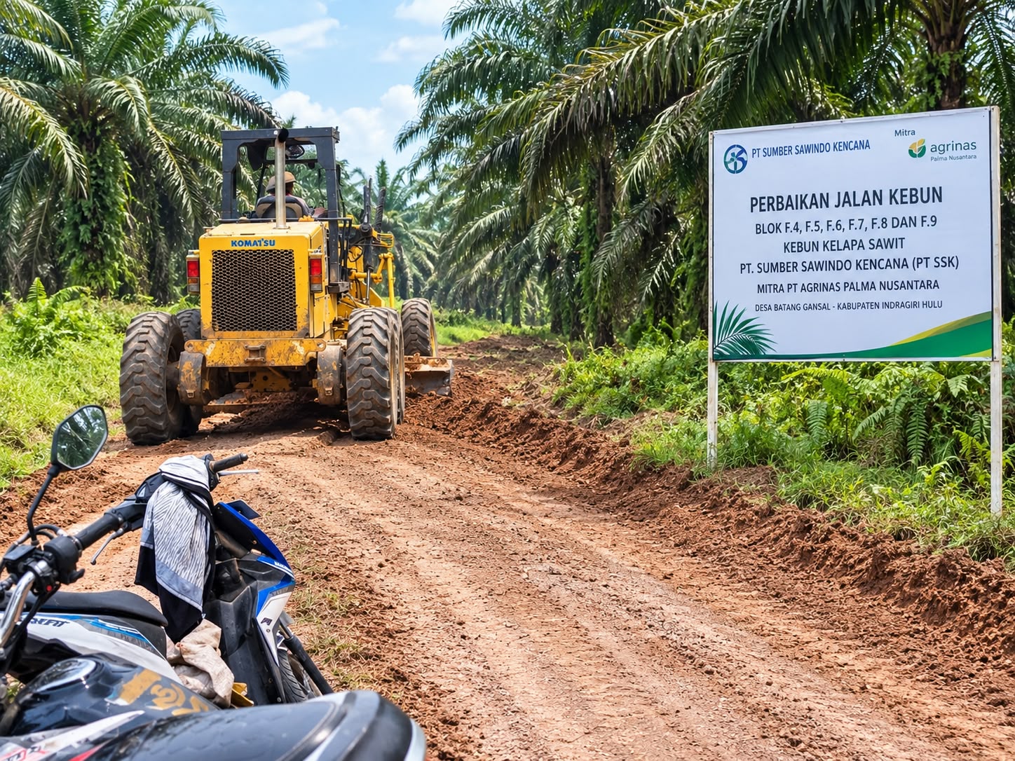 ‎PT SSK Mitra Agrinas Rawat Infrastruktur Kebun, Fokus Lancarkan Distribusi Hasil Panen