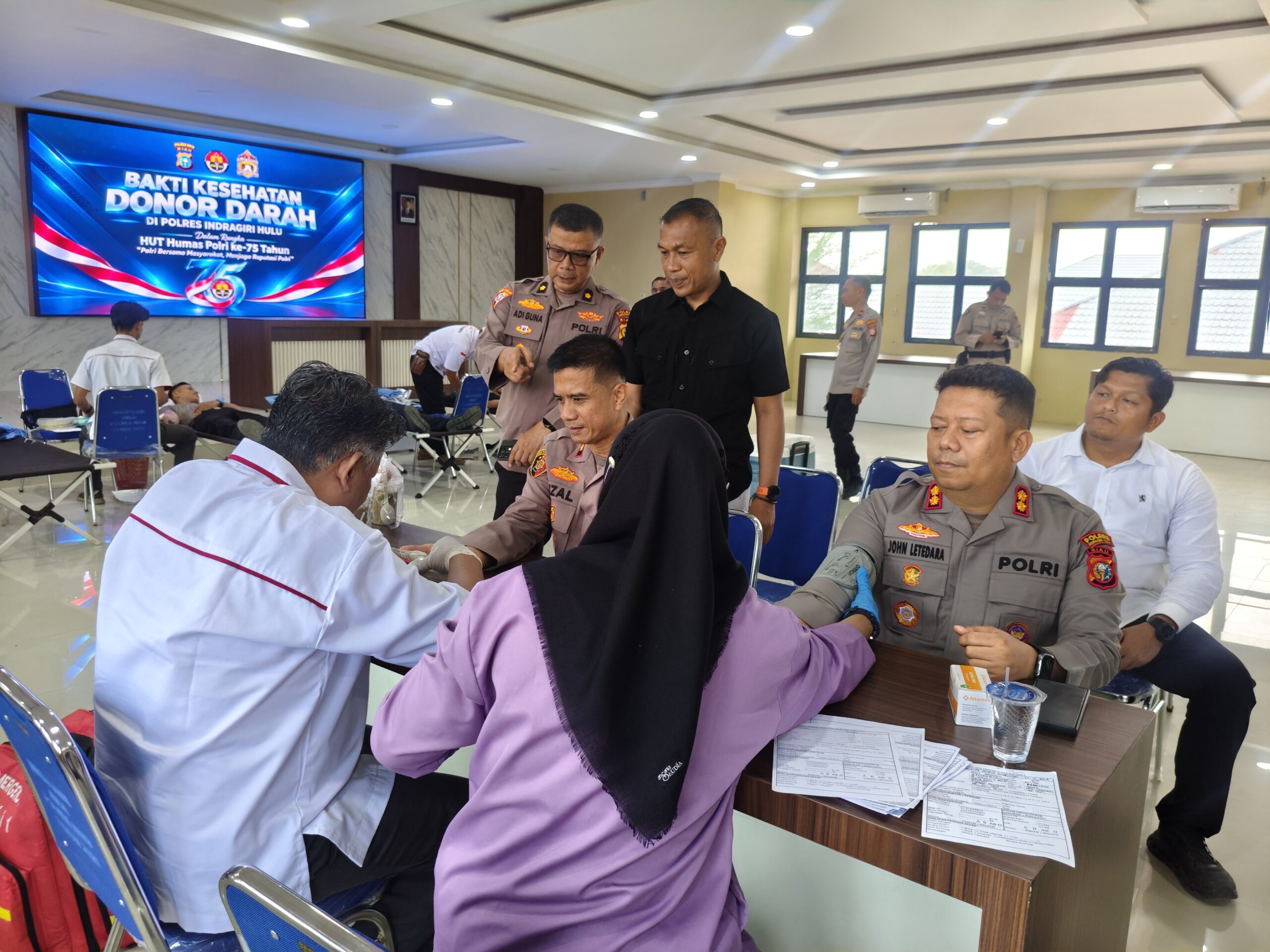 Setetes Darah Harapan Hidup Sesama, Polres Inhu Berhasil Kumpulkan 30 Kantong Darah Donor