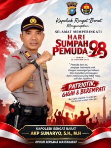 Kapolsek Rengat Barat AKP Sunaryo Ucapkan Selamat Hari Sumpah Pemuda ke-98